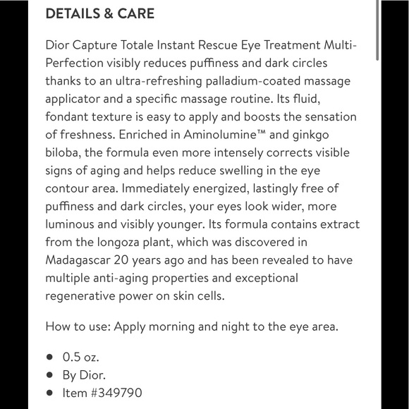 Dior Capture Totale Instant Rescue Eye Treatment - Picture 5 of 8